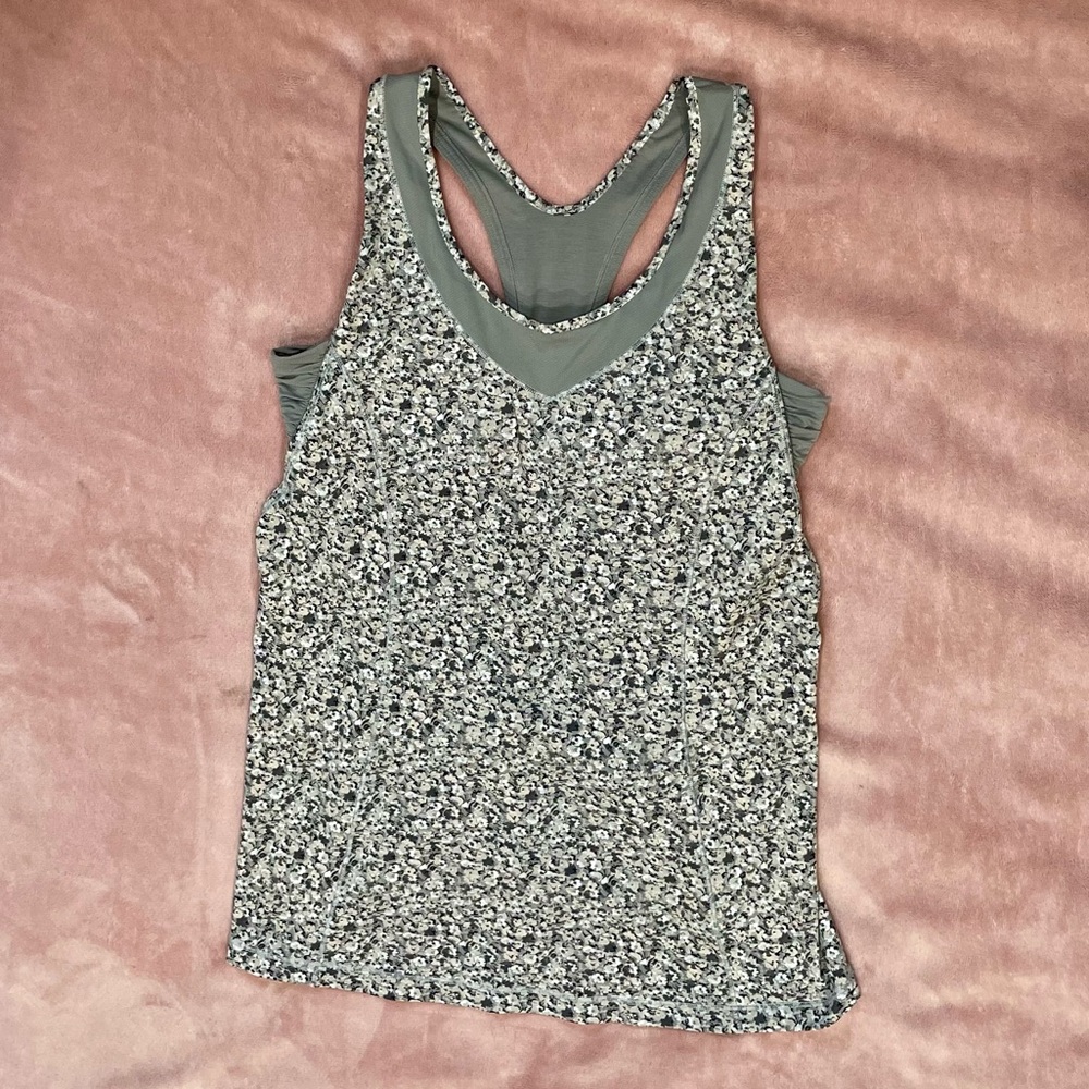 Lululemon Floral Racerback Work Out Tank Top